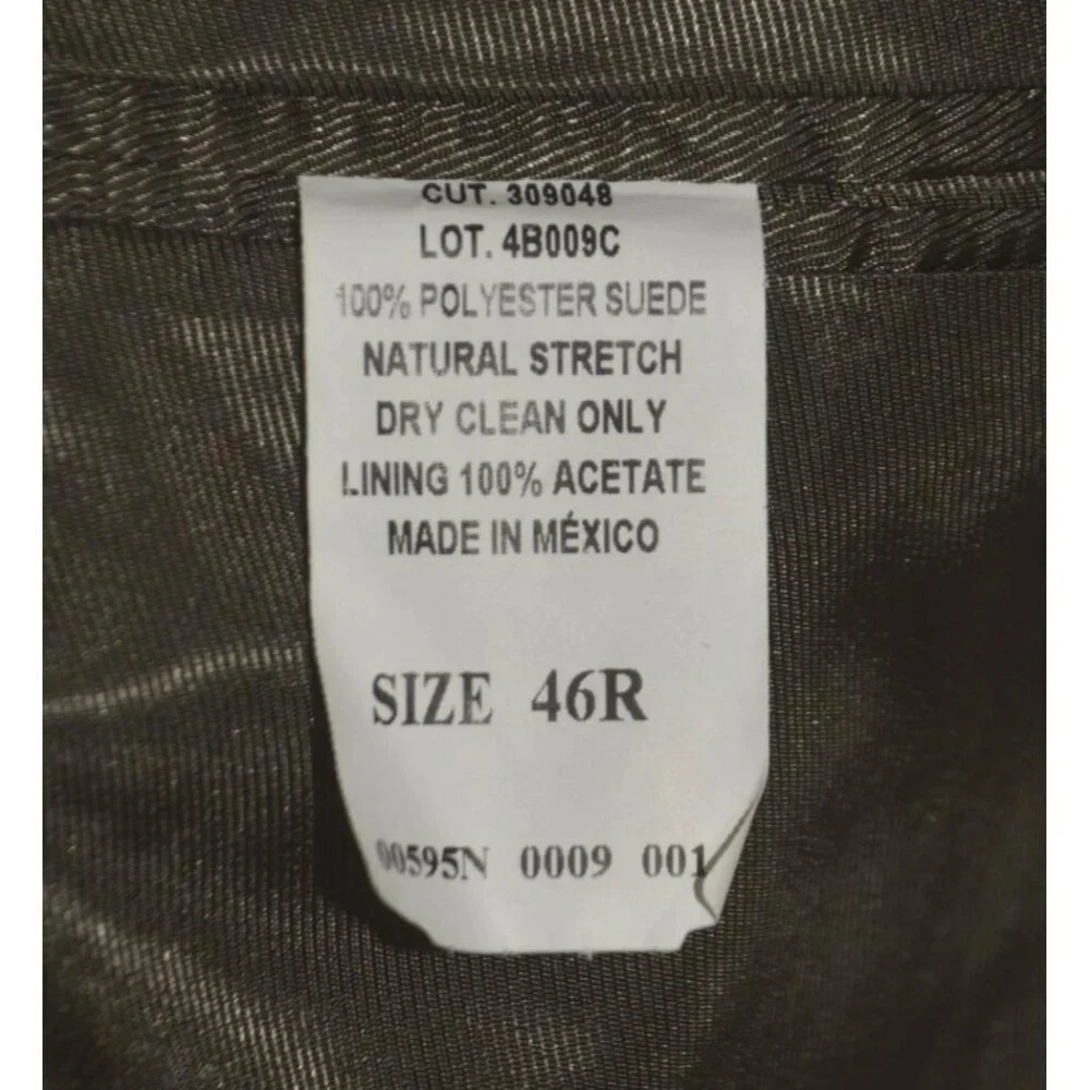 Andrew Fezza Mens Green Suede Blazer Sport Coat Jacket Size 46R Career Academia